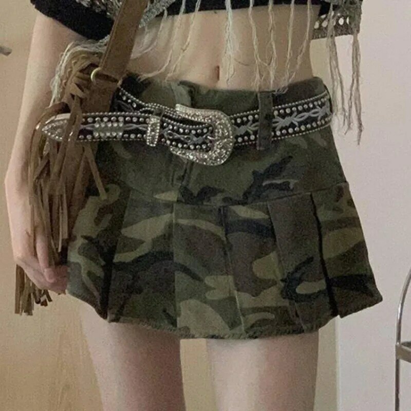 Mini Skirts Women Summer Korean Fashion Streetwear Retro All-match Designed High Waist A-line Pleated Sexy Girls Prevalent Cozy