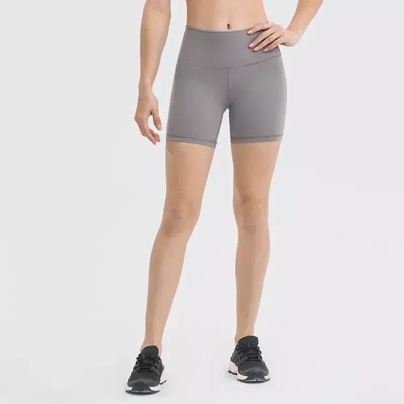LU Align celana pendek olahraga wanita, celana bersepeda pinggang tinggi 4 "bernapas cepat kering lari kebugaran latihan Yoga