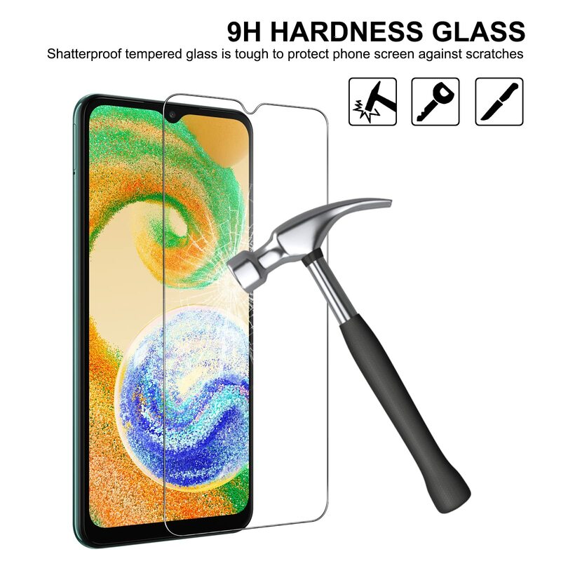 Защита экрана для Galaxy A04 A04s A04e Samsung, закаленное стекло HD 9H, прозрачный чехол с защитой от царапин, бесплатная доставка