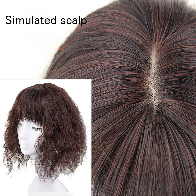 Modne puszyste krótkie peruka z lokami przedłużanie włosów z grzywką dla kobiet spersonalizowane akcesoria do włosów do codziennego użytku na imprezę