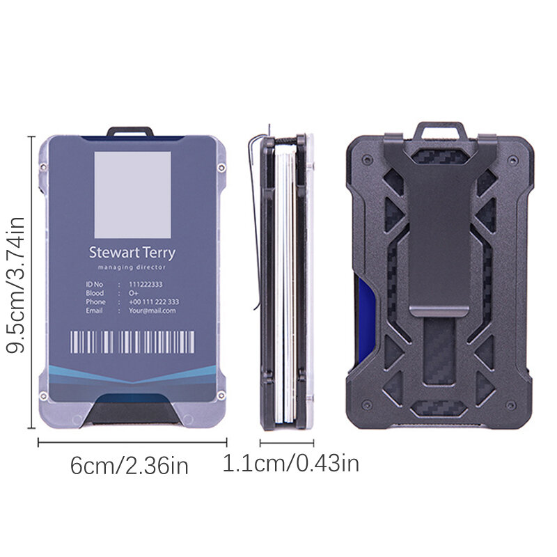 Badge Holder Wallet Durable ID Card Holder with Lanyard Clip for Offices, School,Driver Licence, Holds 1-4 Cards