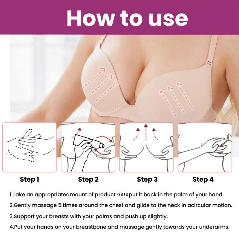 Estiramiento de elasticidad femenina, levantamiento de senos enrollable, reafirmante, alisado, posparto, masaje de lactancia