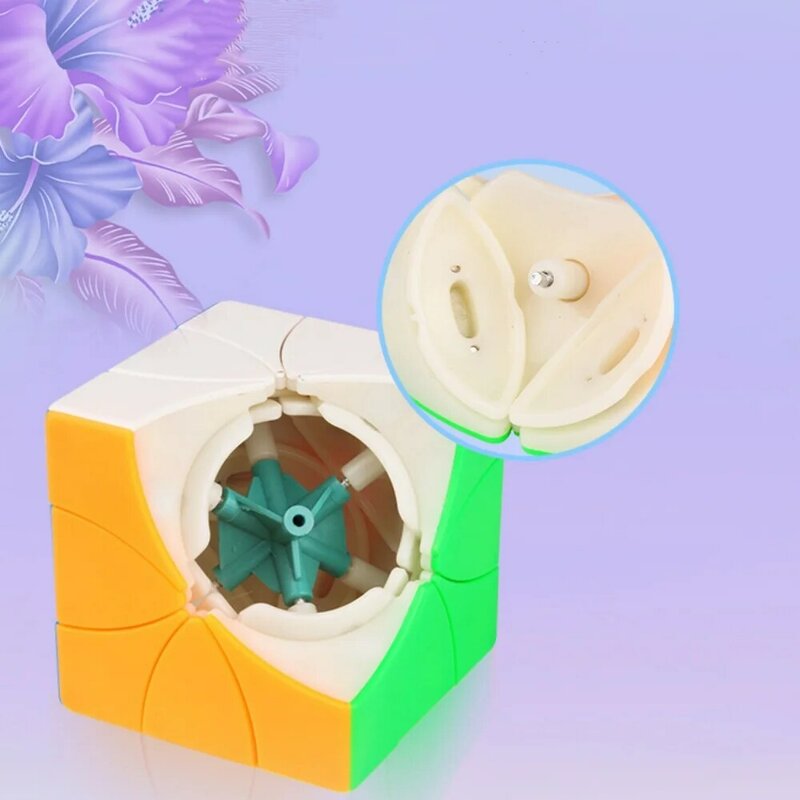 YuXin 외계인 매직 큐브, 8 잎 꽃, 마그네틱 컬러 매직 큐브, 교육용 전문 스티커리스 매직 큐브 퍼즐