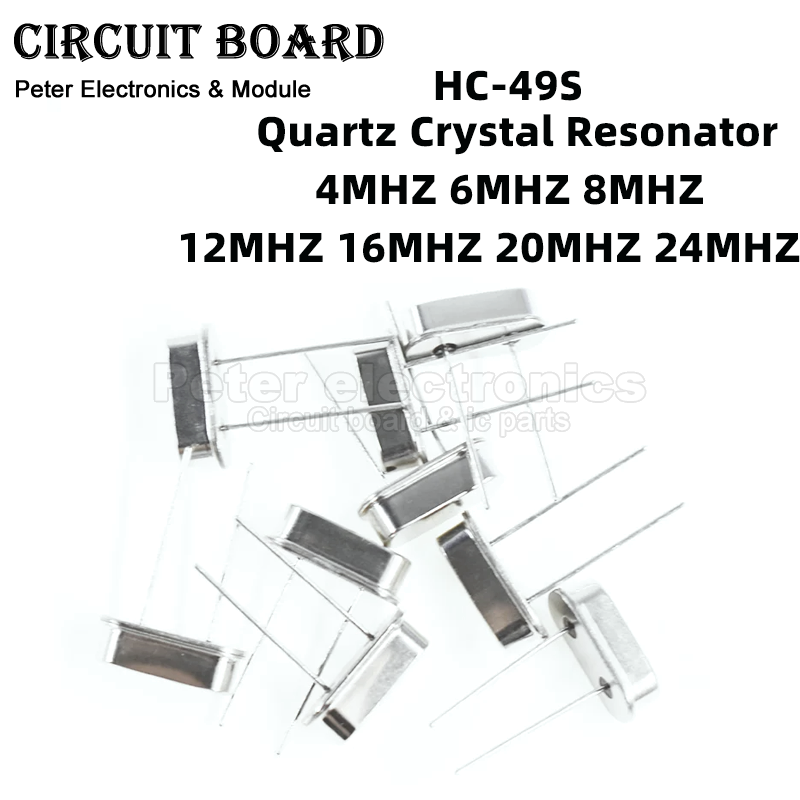Ressonador do cristal de quartzo, oscilador passivo, 4Mhz, 6Mhz, 8Mhz, 12Mhz, 16Mhz, 20Mhz, 24Mhz, 32.768K, 11.0592M, 8.000MHz, 10 PCes