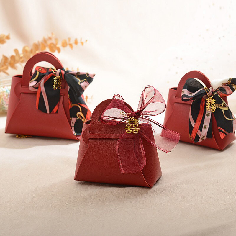 Regalo di caramelle portatile piccola scatola cestino sacchetti di imballaggio di gioielli Mini borsa borsa regalo in pelle bomboniere scatola di caramelle Eid Mubarak