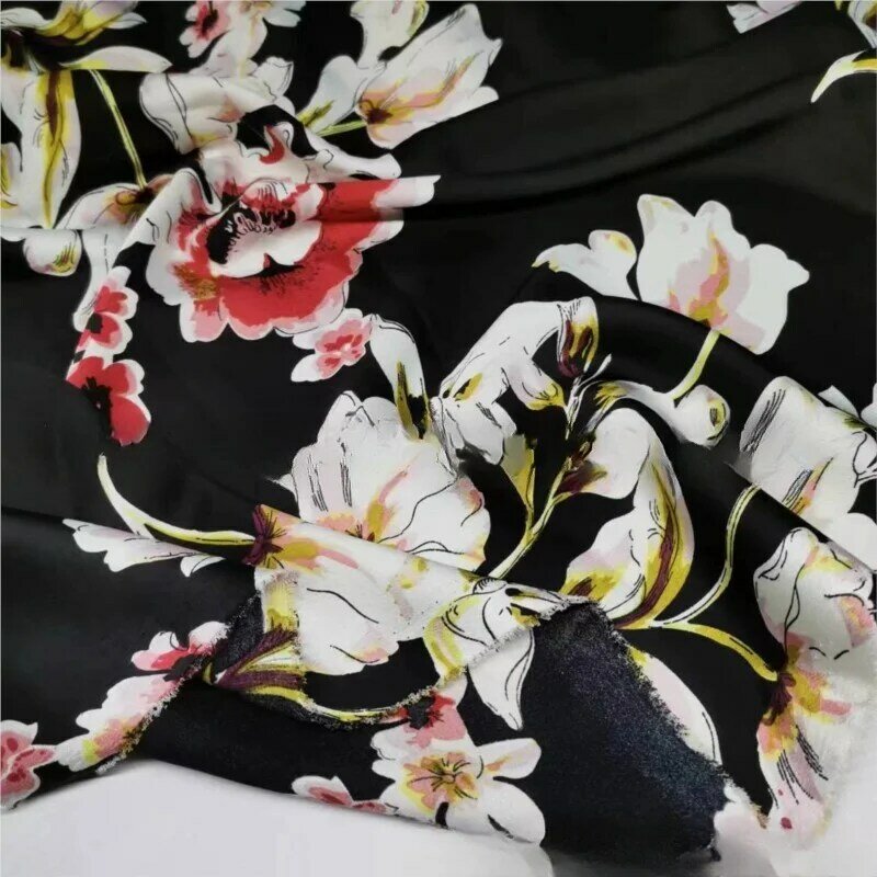 Jedwabna satynowa odzież piżama Cheongsam tkanina modna sukienka jedwabny szal ręcznie robiony wzór