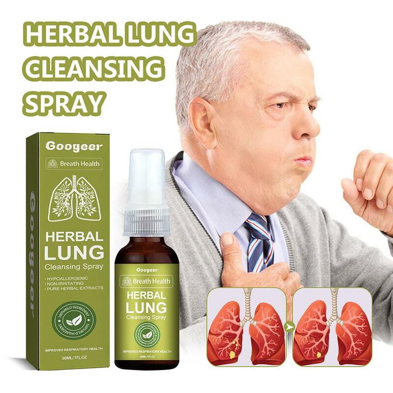 Googeer-Spray de limpieza de pulmones a base de hierbas, desintoxicación de aliento, Spray de limpieza de pulmones a base de hierbas, niebla de limpieza de pulmones-potente soporte de pulmones, 2 uds.