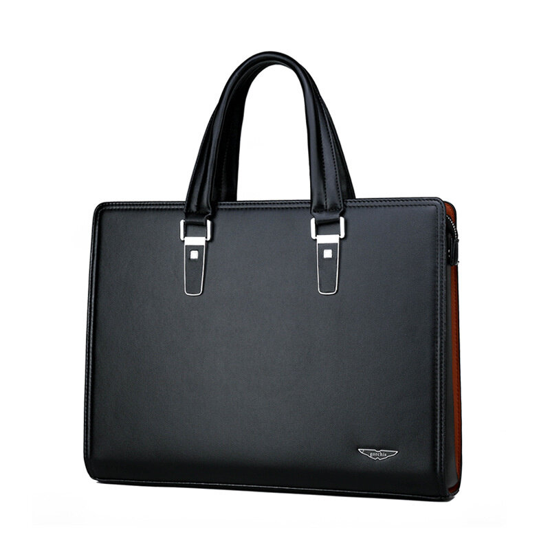 Business Leather Password Lock valigetta da uomo borsa a tracolla da ufficio di grande capacità borsa a tracolla da uomo 14 "Laptop