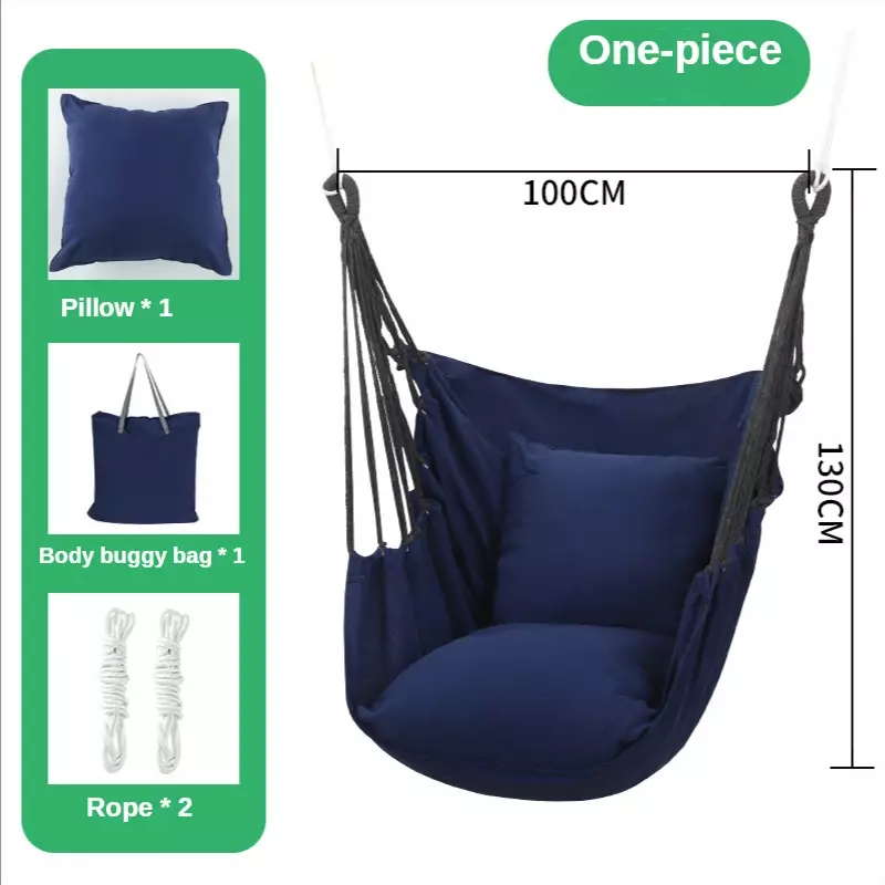 ConfronSwing-Hamac en toile avec oreiller pour adulte, chaise de loisir pour dortoir d'étudiant, camping d'intérieur