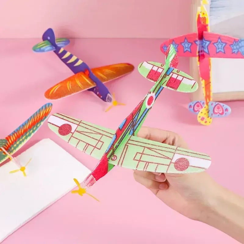 1PC Mini Aircraft Toy bambini fai da te tiro a mano Flying aliante aereo schiuma modello di aeroplano gioco per feste giocattoli all'aperto per bambini regalo per bambini