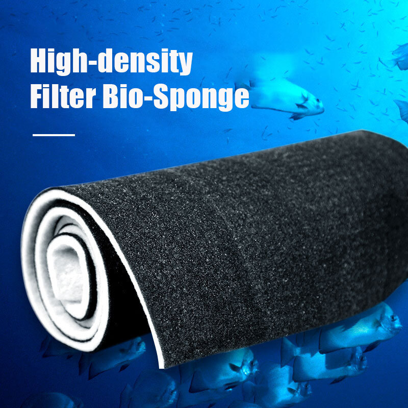 Esponja de filtro de carbón activado para acuario, algodón bioquímico de alta densidad, purificación de agua, novedad