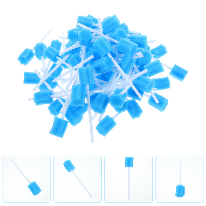 Healifty-bastoncillos desechables de bicarbonato, esponjas con forma de diente, palillos de dientes, 100 piezas