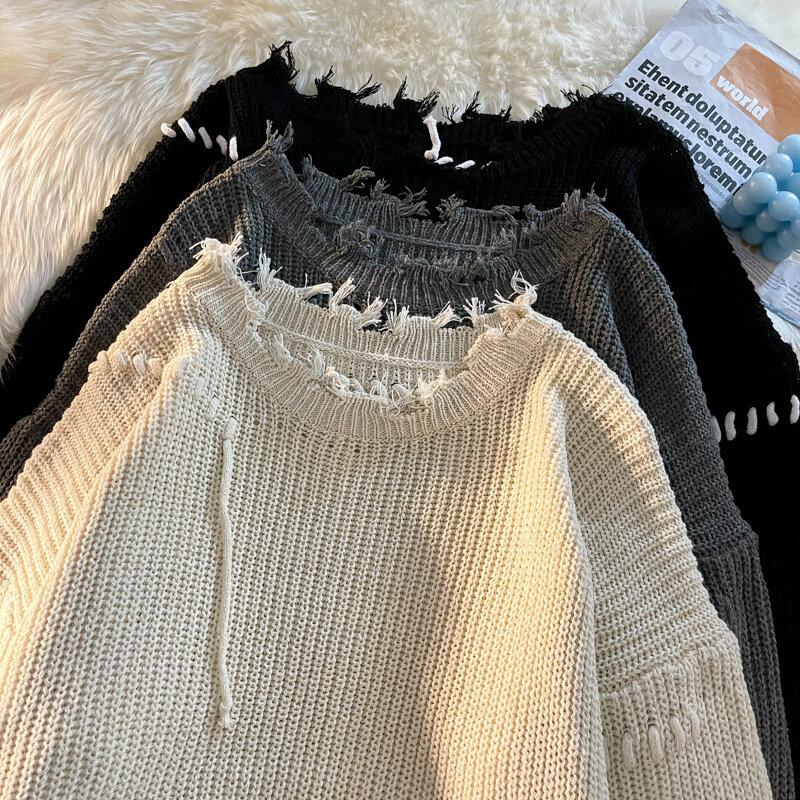 Осенне-зимний дизайнерский пуловер, новинка 2023, модный роскошный вязаный свитер, высококачественные мужские теплые свитеры из смеси хлопка на каждый день
