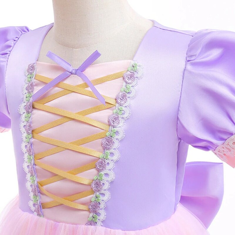 Vestido de Rapunzel para niña, disfraz de princesa para niño, fiesta temática de carnaval, regalo de cumpleaños enredado, vestido elegante de Halloween