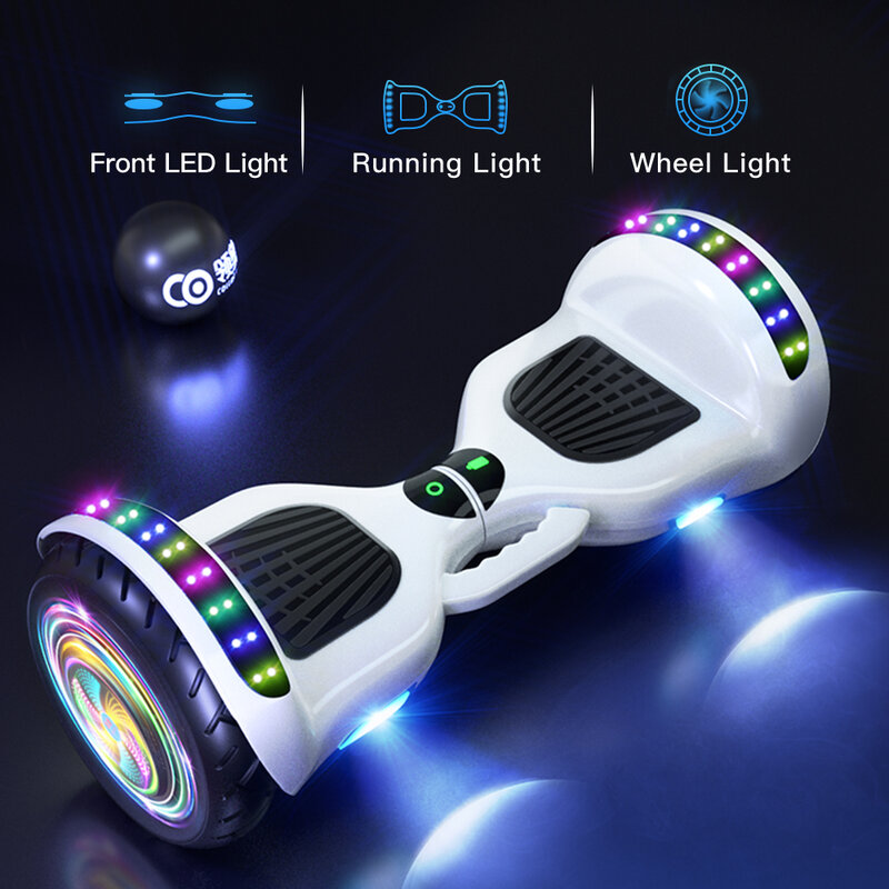 Cool Lighting Hoverboard para crianças e adultos, motor de túnel, auto-equilíbrio Scooter, motor duplo, 10in, 700W, novo, 2024