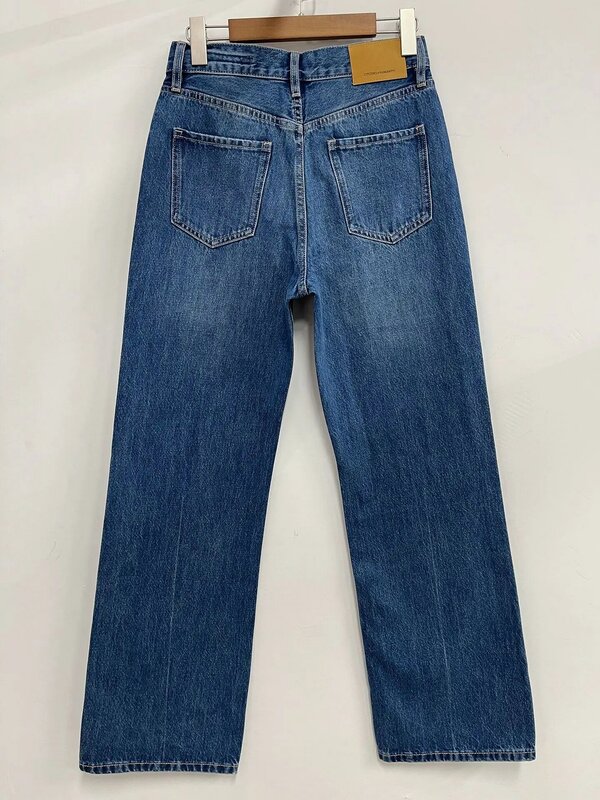 Damskie jeansy z wysokim stanem nieelastyczne spodnie jeansowe z szerokimi nogawkami 2023 nowość