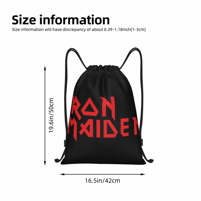 Nuove borse con coulisse portatili Iron-Band-Maiden borse portaoggetti per zaino sport all'aria aperta viaggiare in palestra Yoga