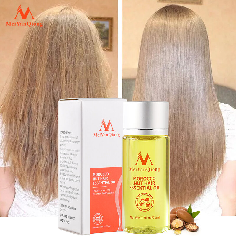 Olio per capelli di Argan olio essenziale per la crescita rapida dei capelli naturale Anti-caduta dei capelli prevenire i capelli secchi morbidi nutrienti crespi danneggiati cura di riparazione