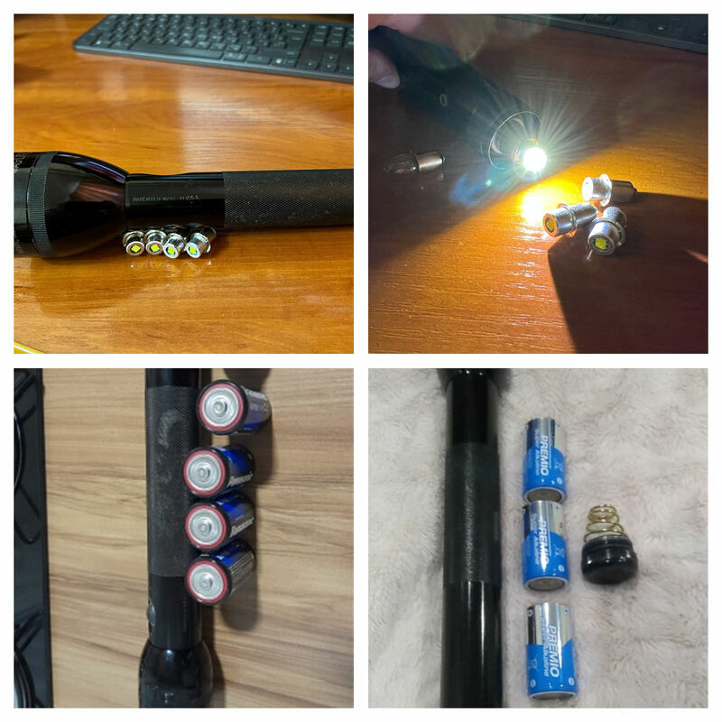 P13.5S Pr2 LED Bulb 3W Upgrade LED Flashlight Bulb Maglite LED Conversion Kit  Mag Light LED Bulb 2-16 C&D Cells Maglite Torch