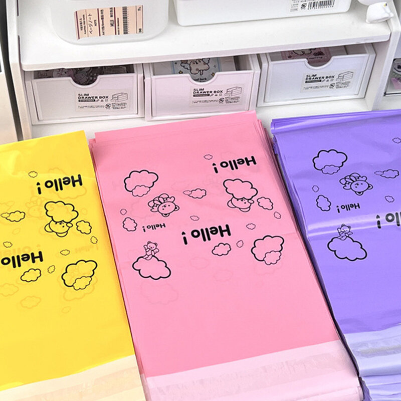 Bolsa de mensajería de oso colorido, sobre de embalaje, rosa, impermeable, con sello autoadhesivo, 10 piezas