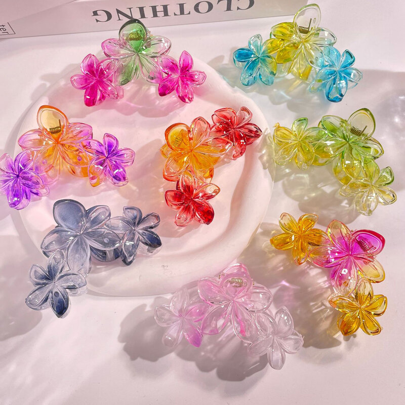 1 PC Solid Hair Clips Flower Hair Claws Large Size Fashion Hairpin Crab Barrette Hair Accessories For Women Holiday