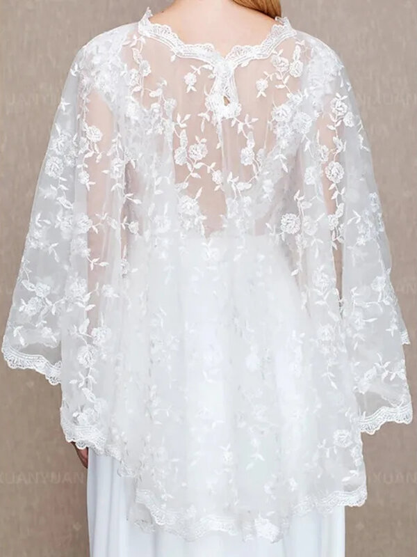 Кружевная Свадебная искусственная белая свадебная накидка-болеро, вечерние обертывания, шаль, накидка, элегантное женское искусственное пальто, Топ