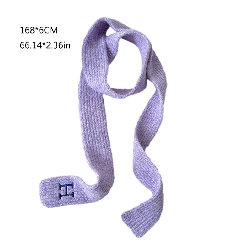 Versatile Scarf for Girls Winter Decorative Scarf for Student Maillard Styling T8NB