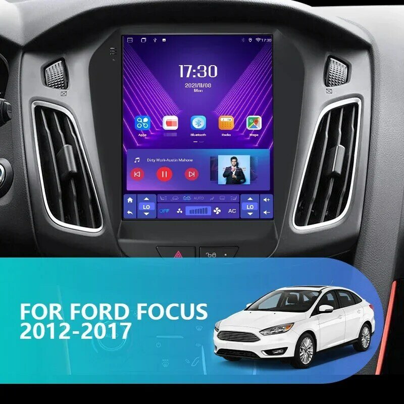 Radio samochodowe Android 12 dla Ford Focus Mk3 2011-2017 odtwarzacz multimedialny 2Din nawigacja Carplay jednostka główna Stereo 9.7 "głośniki Audio