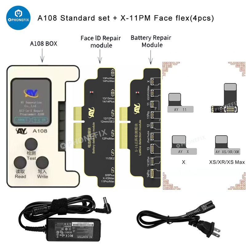 ไม่มีการบัดกรี AY A108 Dot Matrix ซ่อม Flex Cable สำหรับโทรศัพท์ X-14 Pro Max Mini Dot Matrix โปรเจคเตอร์ Repair Face ผลิตภัณฑ์แบตเตอรี่ปรับเปลี่ยน