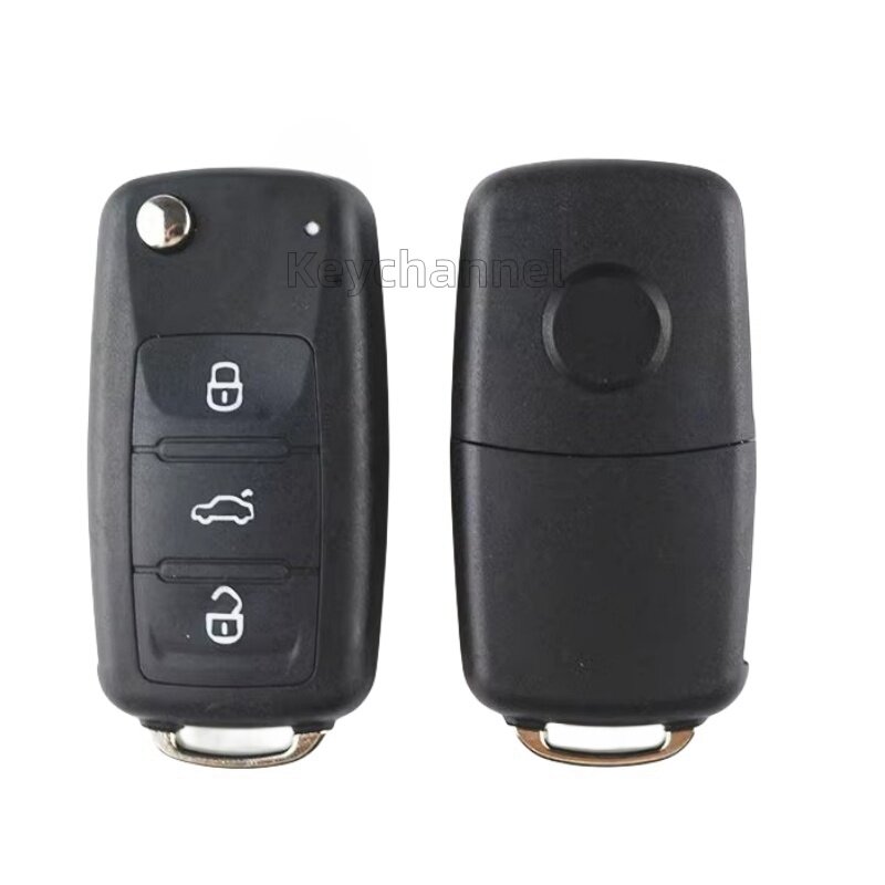1 pz 3 pulsanti Car Key Shell 202AD Flip Remote Key Case Hu66 per Golf Tiguan Polo Candy Jetta Touran Skoda Seat Leon 5 k0837202 AD