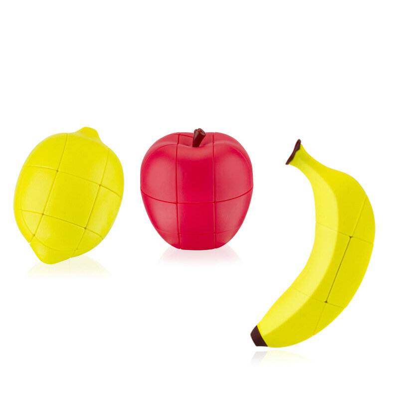과일 큐브 바나나 애플 레몬 복숭아 스티커리스 큐브 매직 코 교육 퍼즐, 크리스마스 선물 아이디어, 어린이 교육 장난감