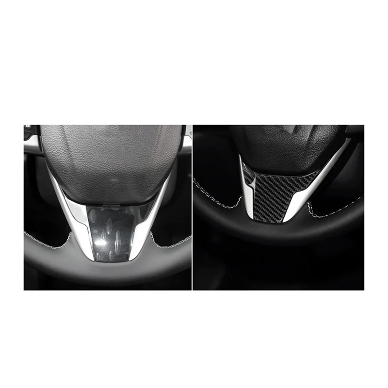 Tampa do lábio do volante de fibra de carbono, guarnição do painel para Honda Civic, 2016-2021
