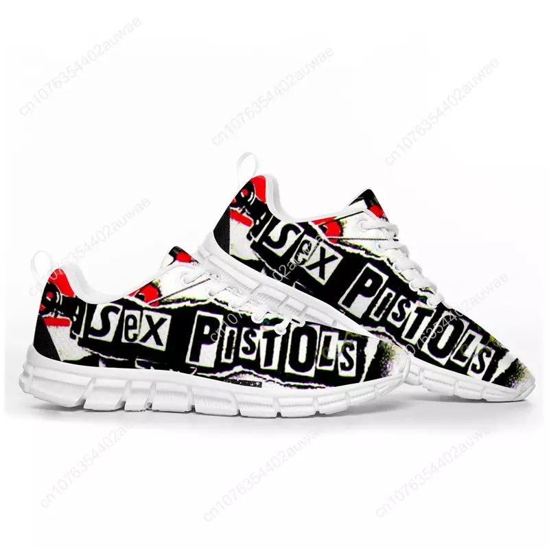 Sex Pistols Punk Rock Band Sneakers para homens e mulheres, calçados esportivos personalizados casuais para adolescentes e crianças, sapatos de casal de alta qualidade