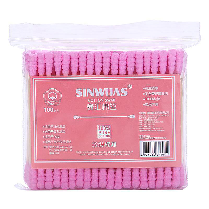 100pcs/Pack Makeup Cotton Buds Tip Double Head Cotton Swab Women For Medical Wood Sticks Nose Ears Cleaning Health Care Tools