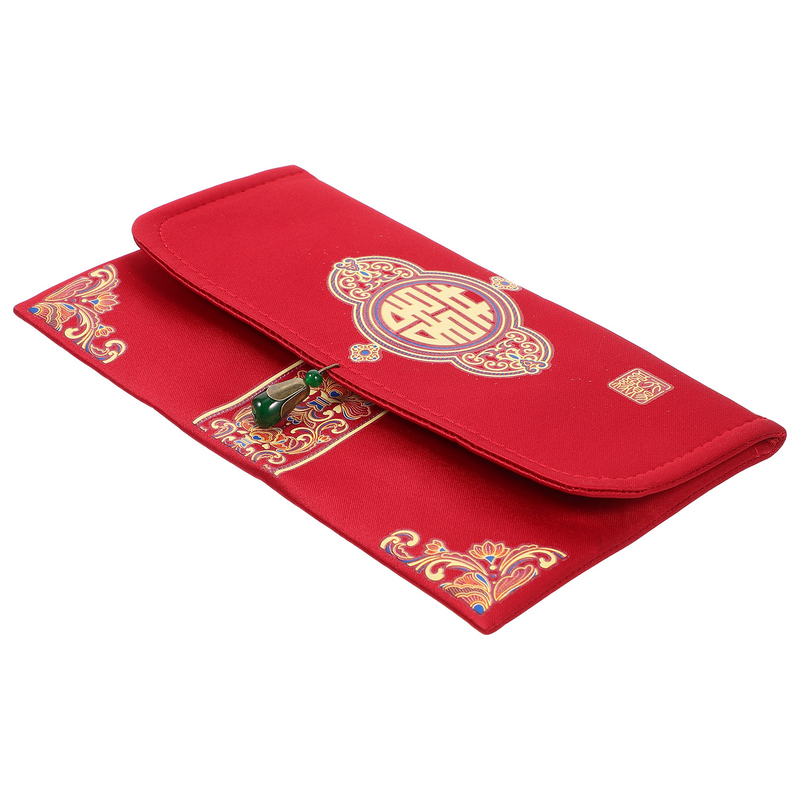 Dompet hadiah pesta gaya Tiongkok brokat dekorasi paket uang amplop merah pernikahan