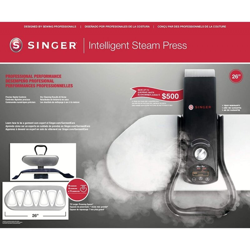 SINGER ESP260T prensa de vapor inteligente, gris, 26