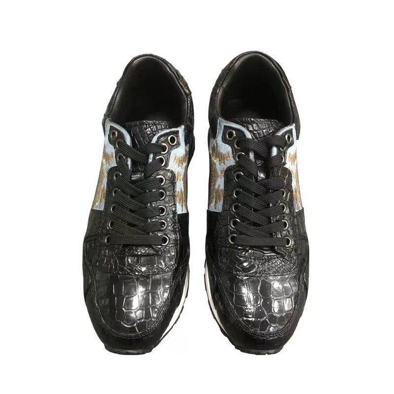 2023 new arrival Fashion Crocodile Skin causal shoes men,male Genuine leather Sneaker pdd89