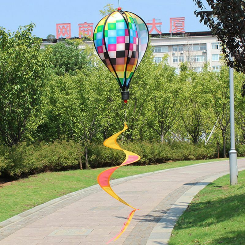 Hot Air Balloon Toy Windmill Spinner Garden Lawn Yard Ornament Outdoor Party Fav