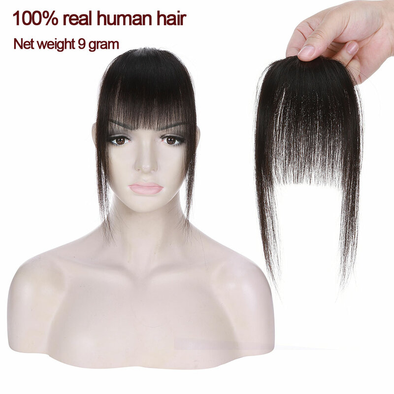Rich Choices Comics Bangs With Temples Real Human Hair Light Fringe Bangs Natural Clip Hair Piece for Women Girls Natural Color
