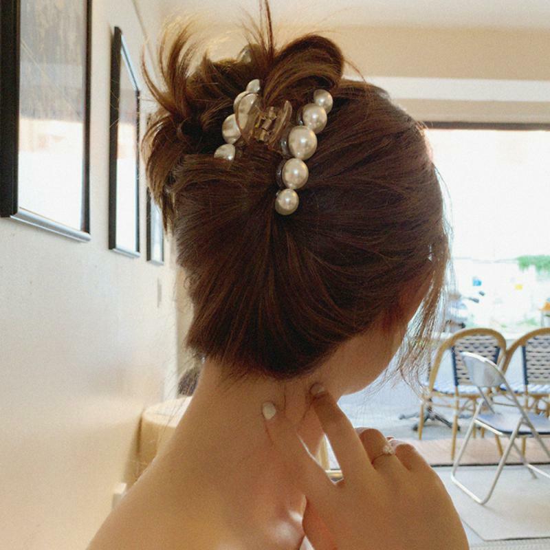 2~8PCS Big  Pearl  Hair Clips White Hairpin Pins and Clips Pearl Acrylic Grab Hair Clips for Women Hairpin Headdress Hair