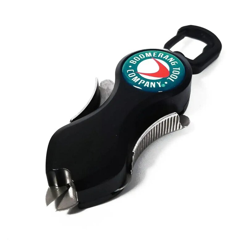 Boomerang Tool-cortador de sedal de pesca, herramienta Original de empresa con correa retráctil y cuchillas de acero inoxidable que cortan la trenza limpia