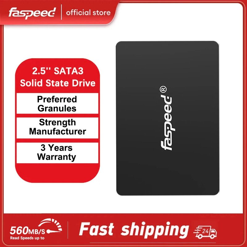 Faspeed-Disque dur interne SSD, SATA 3, 128 Go, 256 Go, 512 Go, 1 To, 2 To, 2.5 Go, 256 Go, Convient pour ordinateur portable, ordinateur de bureau, ordinateur portable