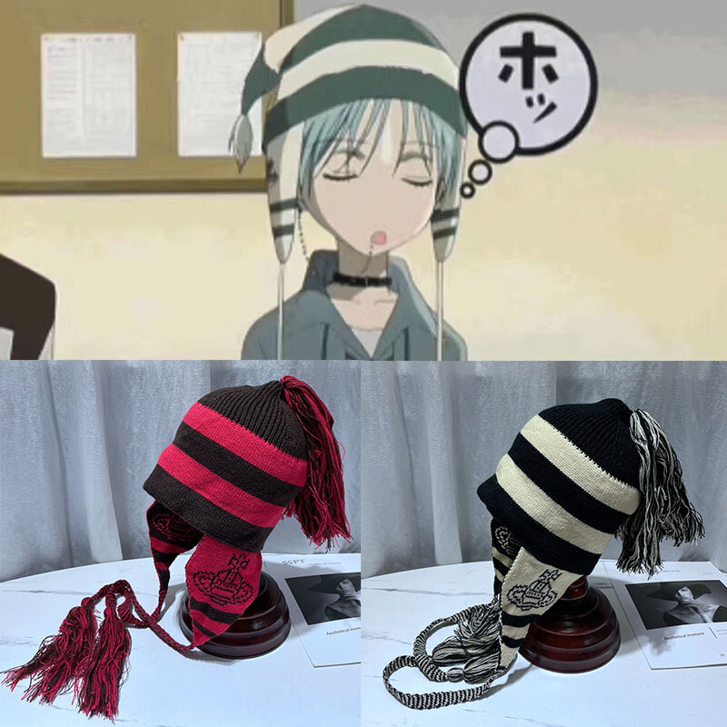 أنيمي تأثيري الملابس Okazaki Shinichi نانا القبعات النساء شرابة سدادات حماية الأذن محبوك قبعة الشتاء الخريف بونيه عادية