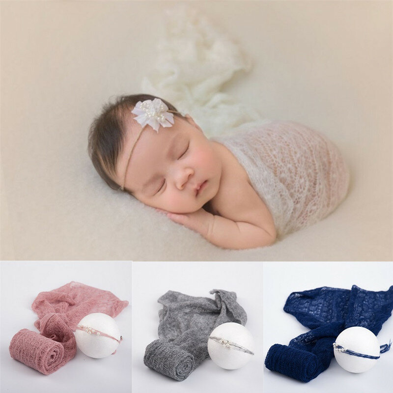 Neugeborenen Fotografie Requisiten Wrap Weichen Mohair Gestrickte Baby Decke Windeln Fotografie Babys Zubehör