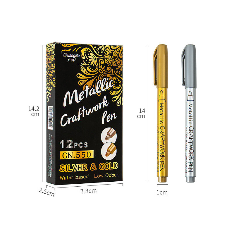 1-4ชิ้นปากกามาร์คเกอร์โลหะกันน้ำถาวรสำหรับอีพอกซี่ DIY แม่พิมพ์เรซินสีเงินสีทองปากกามาร์กเกอร์งานฝีมืออุปกรณ์วาดรูป