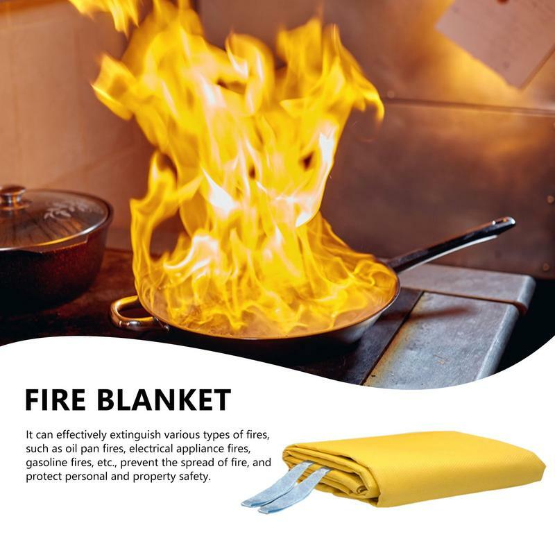 Selimut pemadam api api penindasan api selimut bertahan hidup peralatan pelindung lapisan silikon dua sisi untuk