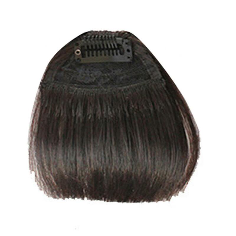 Extension de perruque invisible comique avec frange à clipser, fausse frange synthétique, postiche marron noire, perruques à franges à clipser