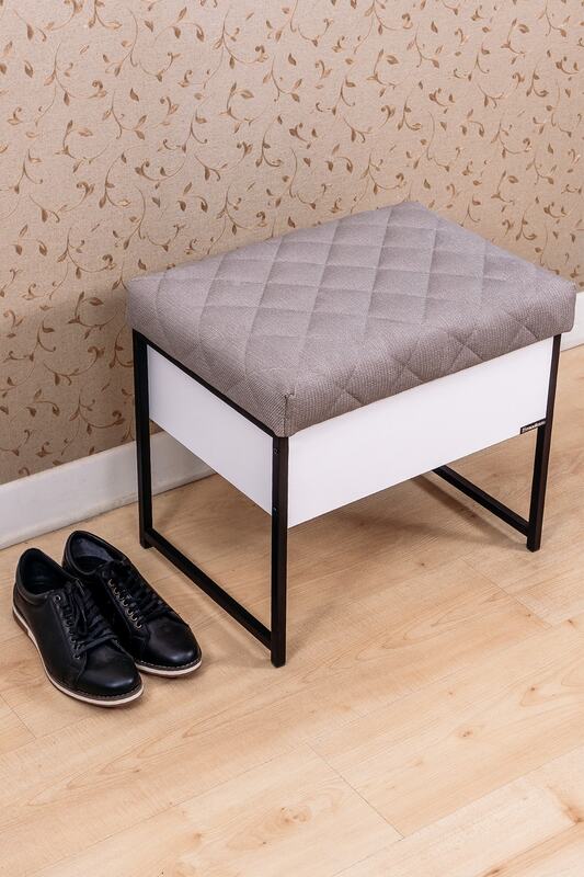 Metalowe drewniane pudełko Puff ławka do siedzenia stojak na buty pędzel do butów Box Cabinet