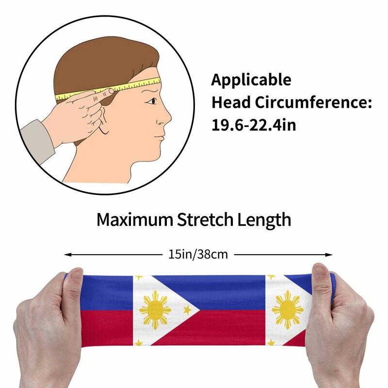 Fascia sportiva fascia traspirante fascia per capelli sudore fascia per capelli bandiera filippine fascia per Yoga