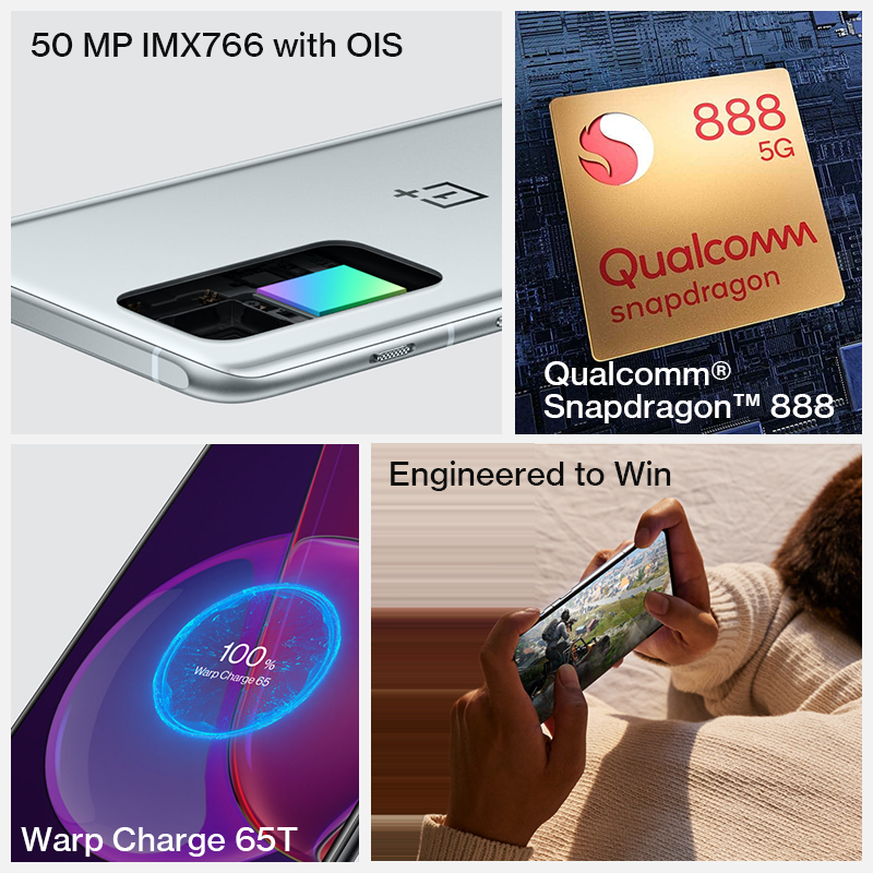 OnePlus-9RT Rom global, multilíngue, 8GB, 128GB, Snapdragon 888, 120Hz, 6,62 polegadas, AMOLED 65, carregamento de urdidura, 9R T, 5G